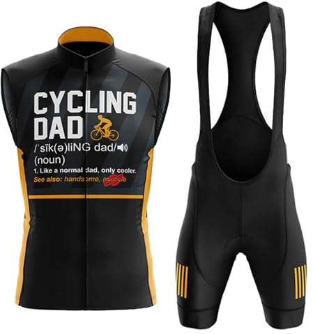Mydawan Completo Ciclismo Uomo Abbigliamento Bici MTB Estivo,Tuta Ciclista Maglietta da Ciclo Senza Maniche Gilet e Salopette Pantaloncini con 19D Gel Imbottiti,Maglia Bicicletta Asciugatura Rapida