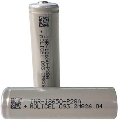 Molicel 2800mAh Button Top P28A 18650 Rechargeable Battery. Grade A, High Capacity. Designed for Flashlights, Digital Cameras, Torches, Handheld consoles, Bluetooth speakers, Headphones