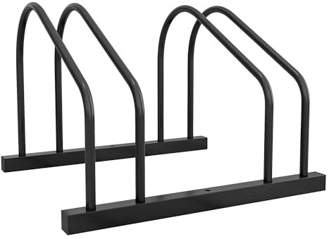 SPORTNOW Râtelier 2 vélos range-vélos support rangement vélo à pneu 61 mm dim. 50L x 34l x 27,5H cm acier noir