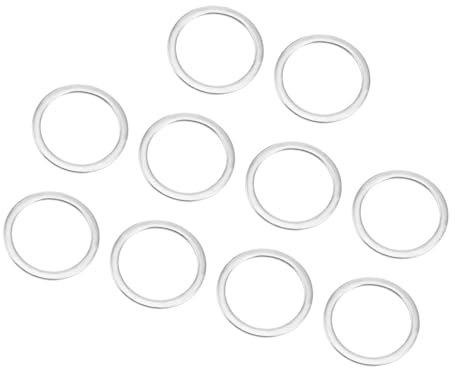 GLOKUUCA Rondelle piatte in acciaio inox, confezione da 10, piccole rondelle in metallo adatte per viti e bulloni industriali, rondelle per ferramenta, 20 mm x 16,5 mm x 0,8 mm