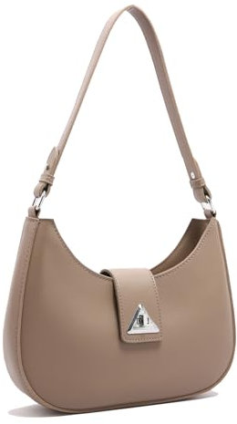 Travistar Handtasche Damen Klein Elegant Schultertasche Damen PU Leder Hobo Bag Y2k Tasche Satteltasche Aesthetic Abendtasche Clutch mit Reißverschluss Coole Khaki Umhängetasche für Teenager Mädchen