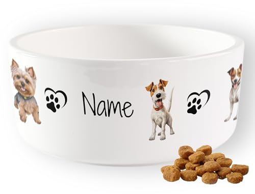 GRAZDesign Hundenapf mit Namen personalisiert, Fressnapf Keramik 1l, Geschenk für Tierliebhaber