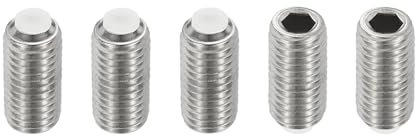 PATIKIL Vis Sans Tête Bout Pointu Nylon M12x25mm, 5pcs Acier Inoxydable 304 Métrique Hex Socket Head Cup Point Anti Slip Set Screws Internal Hex Drive Hardware