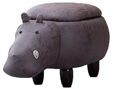 WENWENLEE Ottomane Fußhocker Aufbewahrungsboxen Ottomane Erwachsene Fußhocker Ruhe Nilpferd Fußhocker Pouffes Multifunktionshocker Stuhl Für Wohnzimmer Schlafzimmer (Schwarz)