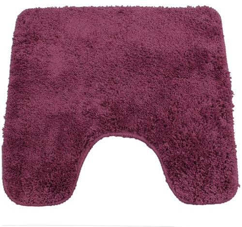 NYVI WC Vorleger NYVISpa Lasalle 45x50 cm Lila Mit Ausschnitt - Badvorleger - rutschfest, Saugfähig, Schnell Trocknend, Fußbodenheizung geeignet, Oeko-TEX, Waschbar, Weich