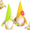Kleine Blumen Wichtel,2er Set Frühling Wichtel Figuren Blume Dekoration Handgemachte Skandinavisches Tomte für Party Bauernhaus Home Tischdekoration