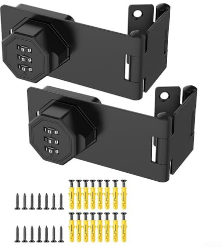 Cerradura de gabinete de 3 dígitos sin llave para cajas fuertes y taquillas con instalación simple (negro)