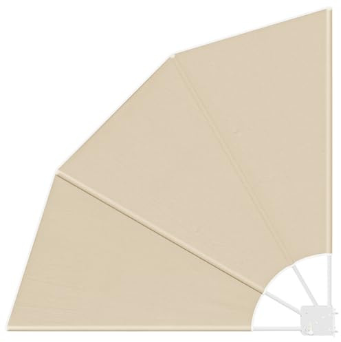 vidaXL Sichtschutzschirm für draußen, Beige, 115 x 115 cm. UV-beständiger Stoff, pulverbeschichteter Stahlrahmen, zusammenklappbar.