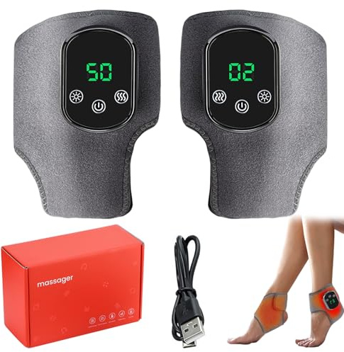 Emsense Foot Massager, Emsense Masseur de pieds, Appareil de massage avec chaleur, Masseur de jambes avec 3 modes de vibration et 5 niveaux de chaleur, rechargeable pour femmes et hommes (2PCS)