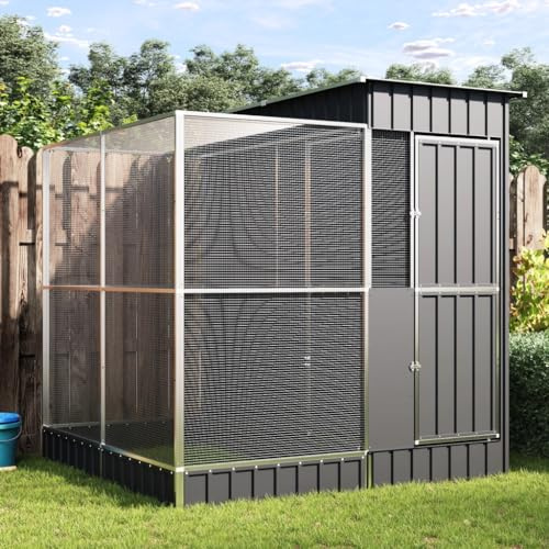 Willood Voliere mit Erweiterung Silber 209 x 203 x 216 cm Stahl