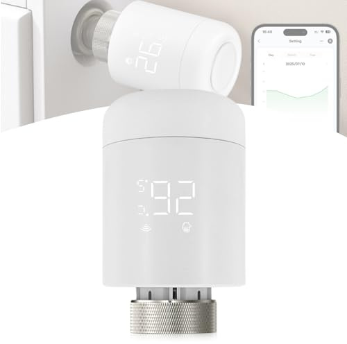 Smart Heizkörperthermostat, WiFi Thermostat Heizungsregler Heizungsthermostat mit App Steuerung&Sprachsteuerung Programmierbarer Raumthermostat Kompatibel mit Tuya/Alexa APP/Google Home