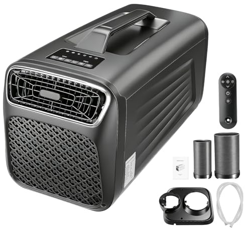 Mobile Klimaanlage, 5200BTU, 10 sqm, Schnelle Kühlung 5 in 1 Luftkühler mit Abluftschlauch - Kühlung, Ventilator, Luftentfeuchter, Ventilatorfunktion, Schlafmodus, Tragbar Klimagerät für Camping/Wohnm