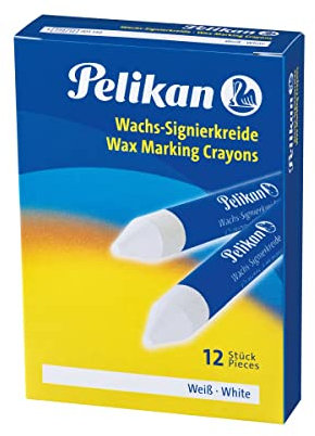 Pelikan 701110 - Wachs-Signierkreide für glatte Untergründe Schachtel mit 12 Stück, weiß