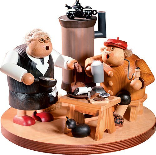 KWO Olbernhau Räuchermann Bauernstube, 22 cm, Mehrfarbig, 23 cm