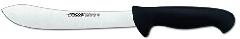 Arcos Fleischermesser mit Nitrum Edelstahlklinge 200 mm - Professionelles Küchenmesser zum Schneiden von Fleisch, Fisch und Gemüse - Ergonomischer Griff aus Polyoxymethylen, Serie 2900, Farbe Schwarz