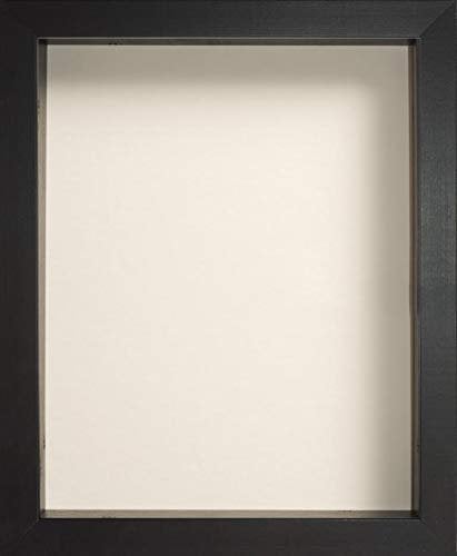 Radcliffe Black Wooden Deep 3D Box Frame 18x12 inch, Ivory Backing Board * Choice of Sizes* Fitted with Real Glass