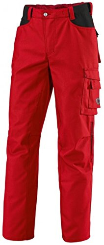 BP Workwear 1788-555-81 Arbeitshose - Gummizug im Rücken - Bundfalten - Normale Passform - Größe: 56s - Farbe: rot/schwarz