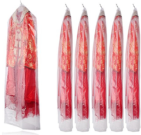Dealglad Pack of 10 Clear Plastic Dust Covers for Clothes 60 x 90 cm