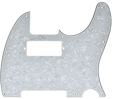 kaish weiß Pearl Tele Plektrumschutz Schlagbrett mit Mini-Humbucker Loch für Fender Telecaster