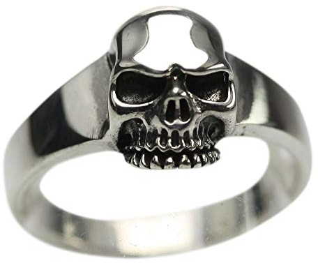 Feiner Totenkopfring aus 925er Silber, Größe:54 (17.3 mm)