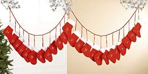 GILDE Adventskalender Textil 24 Stiefel Länge 155 cm