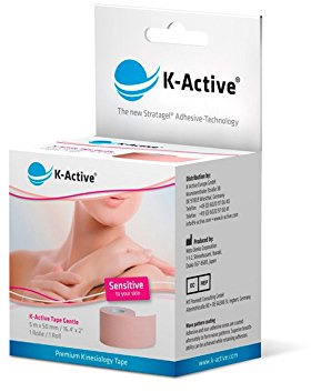 K-Active Kinesiologie Tape GENTLE mit STRATAGEL® Klebertechnologie für empfindliche Haut, 50 mm x 5 m, 2 Rollen