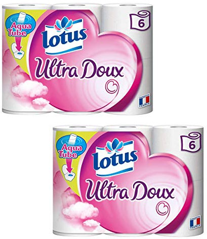 Lotus Ultra Doux Papier Hygiénique Aquatube 12 rouleaux