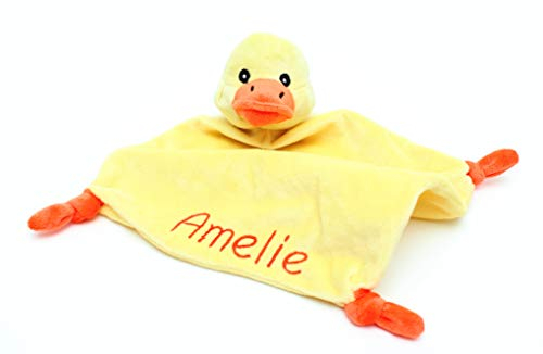 Steffi's Nähkiste Schnuffeltuch mit Namen Bestickt (Ente)