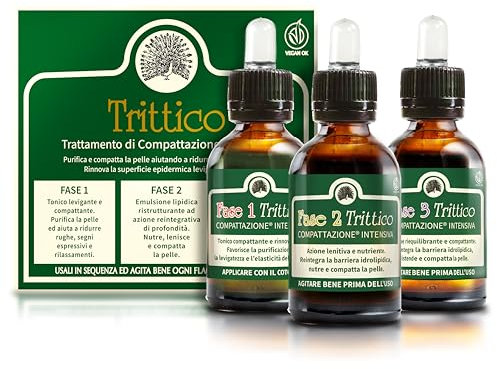 Mary Rose Trittico 3 X 10 ml, Siero Viso e Siero Antirughe Donna Uomo, Skincare Settimanale Bio e Vegan, Trattamento Illuminate Alternativo allo Scrub Viso, Pelle Compatta e Levigata, Made in Italy