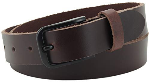 Vascavi ® Ledergürtel aus Rindleder, 3 cm breit und ca. 0,3 cm stark, echt Leder Gürtel, Made in Germany, kürzbar, für Damen und Herren #3-0002fr (115 cm Gesamtlänge 130 cm, Dunkelbraun)