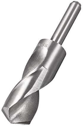 sourcing map Foret Hélicoïdal Mèche à Queue Réduite Tige 30mm en Acier Haute Vitesse HSS 4241 avec Tige Droite de 1/2 pouce Argent