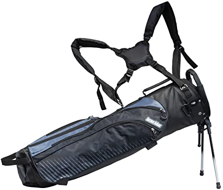 Longridge 7 Tri Lite Sonntags-Golf-Tragetasche - Schwarz/Silber