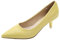 WUIWUIYU Women's Girls' Fashion Pointed Toe Kitten Heel Pump Shoes Size 5.5 Yellow