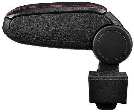 LP Trade Reposabrazos Central para A3 S3 8L | Accesorio consola de almacenamiento y reposamanos con compartimento organizador | Pieza de interior de coche | Piel sintética negra - Costura roja