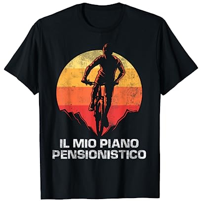Ciclista Regalo Per Pensionato Bici Tramonto Bicicletta Maglietta