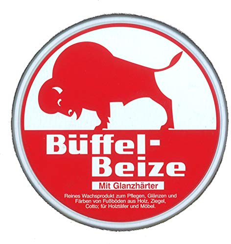Büffel | Büffel-Beize Nr. 4 rot 1000ml | Gelbe Wachsbeize | Beize und Pflege von Holz, Holzböden und Möbeln | Strapazierfähig | Wasserabweisend