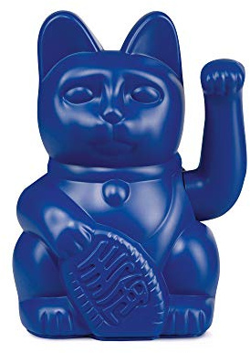 DONKEY Lucky Cat Dark Blue - dunkelblaue Winkekatze | Japanische Deko-Katze in angesagtem Farbton 15 cm groß
