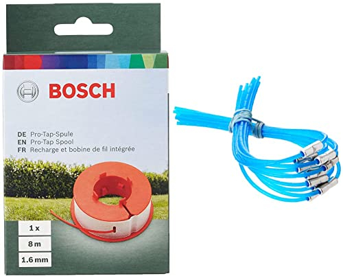 Bosch F016800175 Bobine de Fil pour Easytrim et Combitrim 8 m x 1,6 mm & Sachet de 10 fils - Accessoire pour coupe bordure ART 30 Combitrim (30cm) Bleu