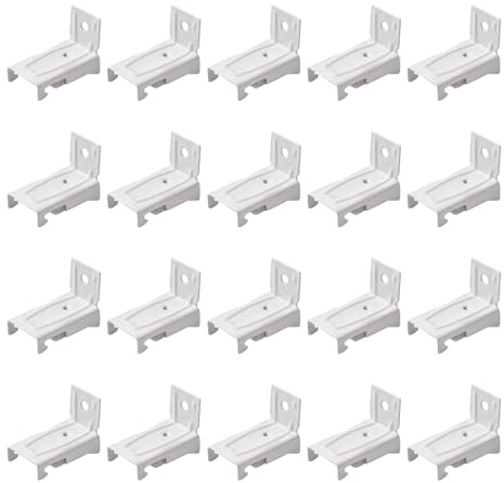UFURMATE Wandhalterung für Vorhangschienen, 20 Stück, Edelstahl, biegbare Vorhangschienen, Wandmontage, Weiß