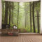 Banemi 3D Teppiche, Dekostoff Gobelin Grün Waldweg Polyester Wandteppich Dekoration für Wohnzimmer Schlafzimmer 210x140CM