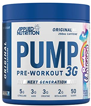 Applied Nutrition Pump 3G Pre Workout - Energy, Focus & Performance (375g - 25 Servings) (Rainbow Unicorn)