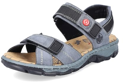 Rieker Femme 68851 Sandale, Bleu, 39 EU