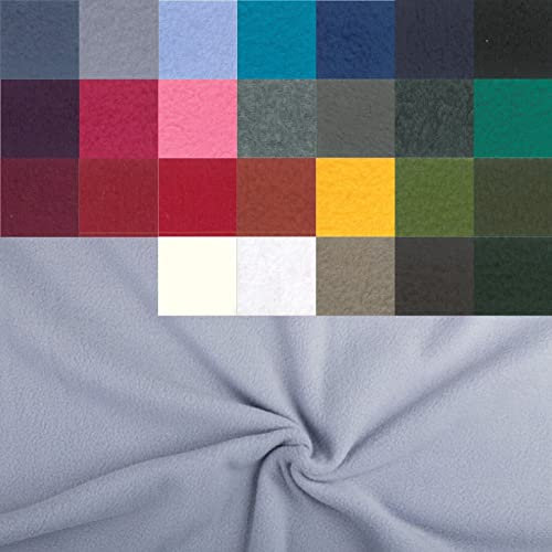 Polarfleece Meterware antipilling - Fleecestoff weich/kuschelig - Kuschelfleece Uni - Polyesterfleece - Winterstoff - 50 x 150 cm, Farbe: 061 rauchblau