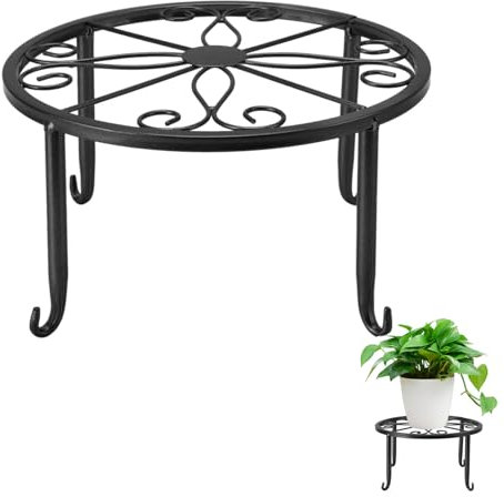 Supporto per piante, supporto per piante in ferro a strato singolo da terra Supporto per vaso per piante basso semplice Balcone Soggiorno Scaffale per vasi di fiori(S-Nero)