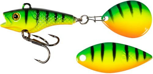 LMAB Good Vibe Jigspinner, mit Wechsel Blade, Jig Spinner zum Angeln, Barsch & Hecht Spinjig (10 g, Firetiger)