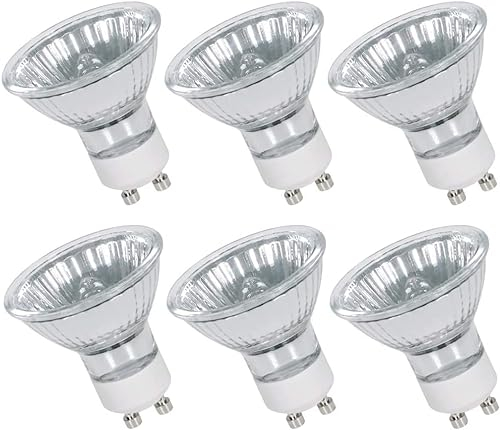 Comyan GU10 Halogen Bulbs 35W 230V Halogen Spotlight Bulbs 2800K Warm White 40° Beam Angle 2 Pin GU10 Bulb Dimmable - 6Pack