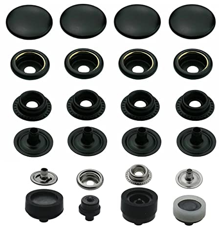 Ringfeder Druckknöpfe + passendes ISTA TOOLS Werkzeug kompatibel mit Prym Vario-Zange, Snaps Buttons Metallknöpfe rostfreie Knöpfe Ringfederverschluss (50 Stück - 12,5 mm)