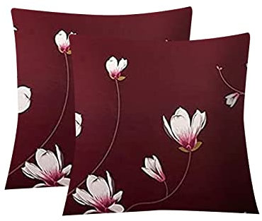 Jaotto Federe Confezione da 2 Federe Cuscini Divano Decorativi Fodere Quadrati Spandex 45x45cm Cuscino Copricuscini per Soggiorno Camera da Letto Casa,Orchidee Fucsia