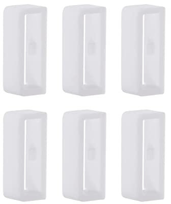 6 Pièces Boucle de Bracelet de Montre pour Garmin Venu 2S, 18mm Passant Bracelet Montre Silicone pour Garmin Venu 2S (Blanc)