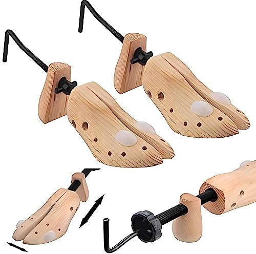 2x Wood Shoe Tree Wooden Shoe Stretcher Shaper | MEN-(UK 7-12)